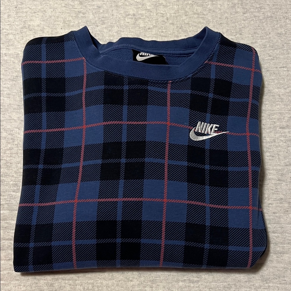 Nike Plaid Crewneck Sweatshirt